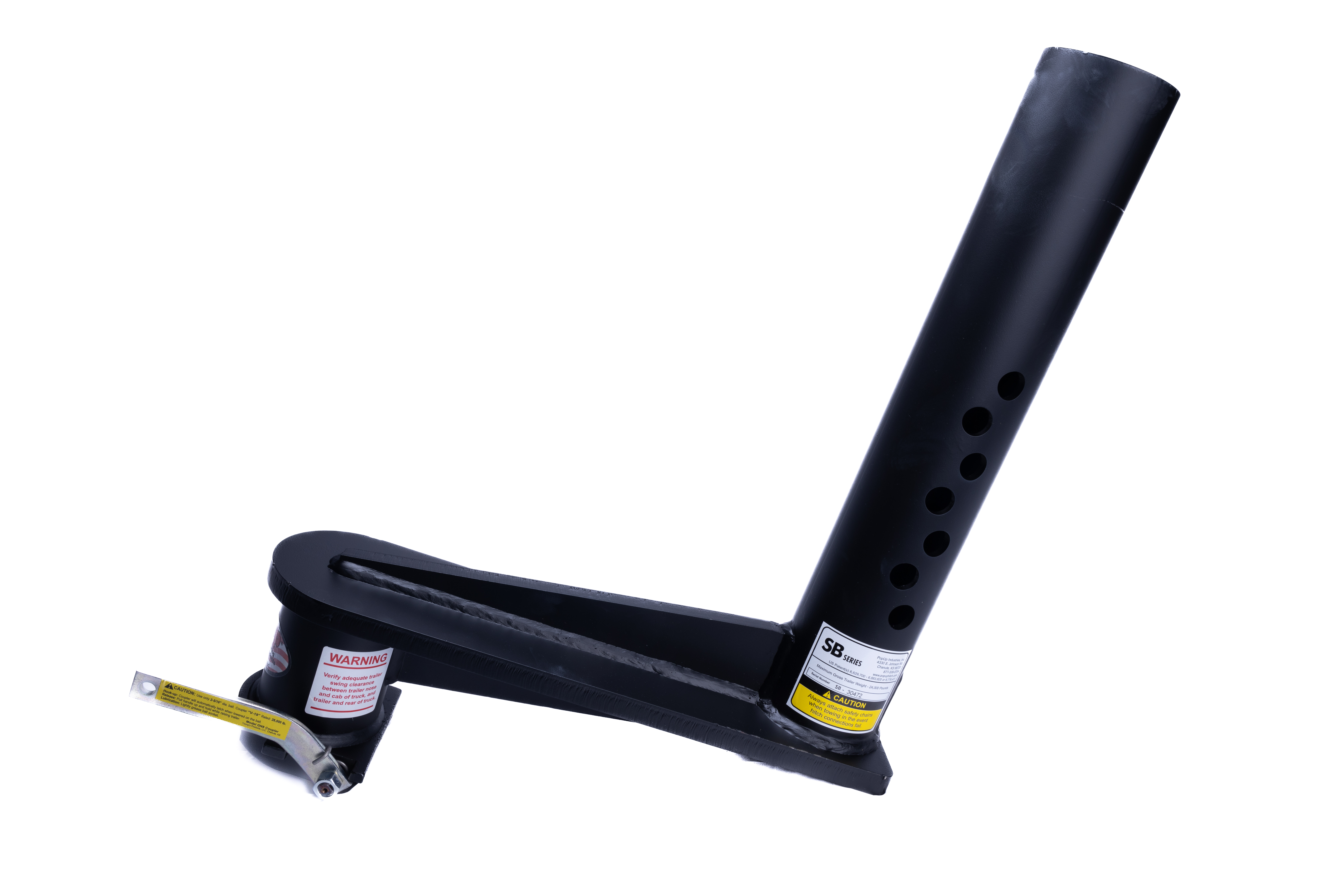 SB116  is a 16 inch extended gooseneck trailer coupler with a 4 inch Round trailer Stem.