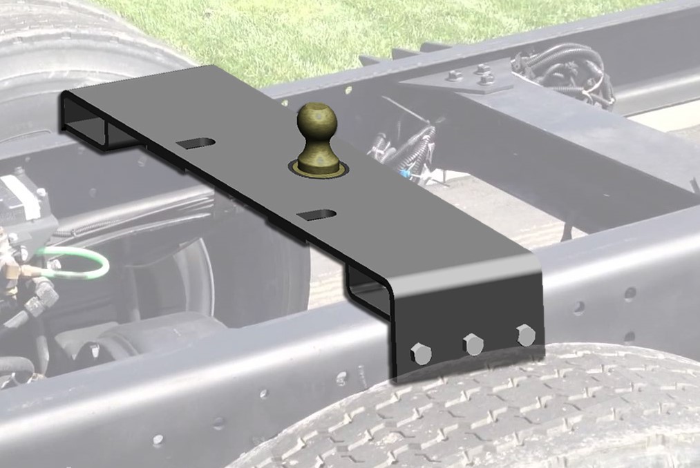 Semi Hitch With 2 Inch Rise Installed Graphically Croped