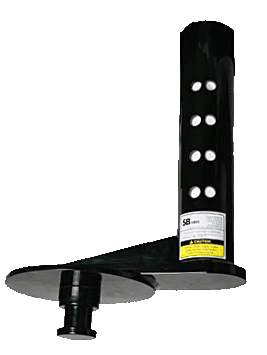 SB5 Gooseneck to 5th wheel off-set adapter with 9 inch extension and a 4 inch round trailer stem.