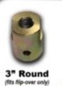 Puck with 1-1/2 inch bolt for a Convert-A-Goose (CAG) 5th wheel base rails to fit a Popup Flip-Over gooseneck hitch